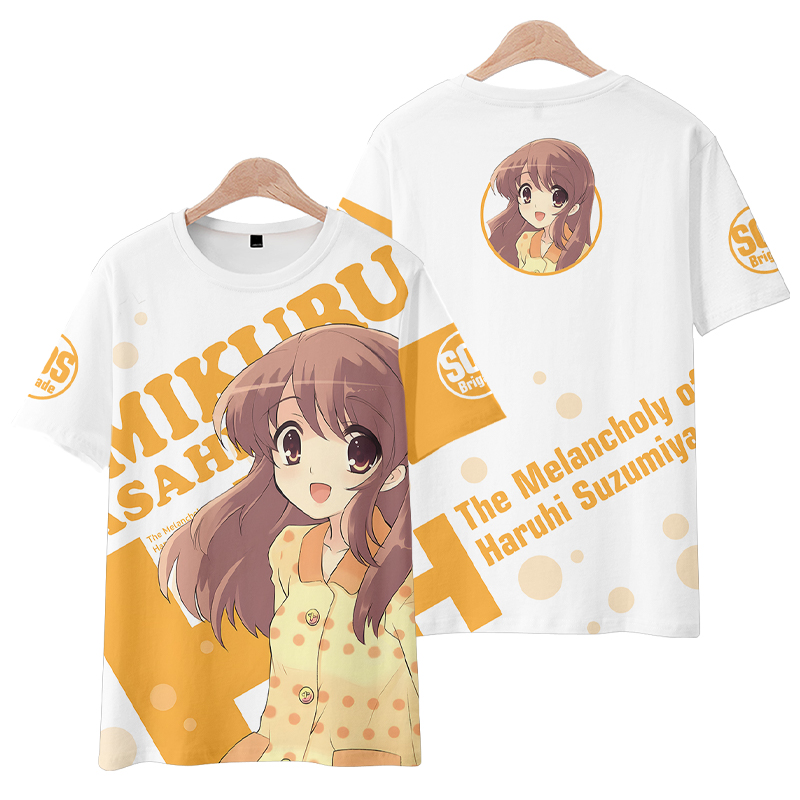 Anime Merchandise Clothes - อะนิเมะSuzumiya Haruhi No Yuuutsuแขนสั้นเสื้อยืดฤดูร้อนคอสเพลย์เครื่องแต่งกายสบายๆนักเรียนเสื้อหลวม