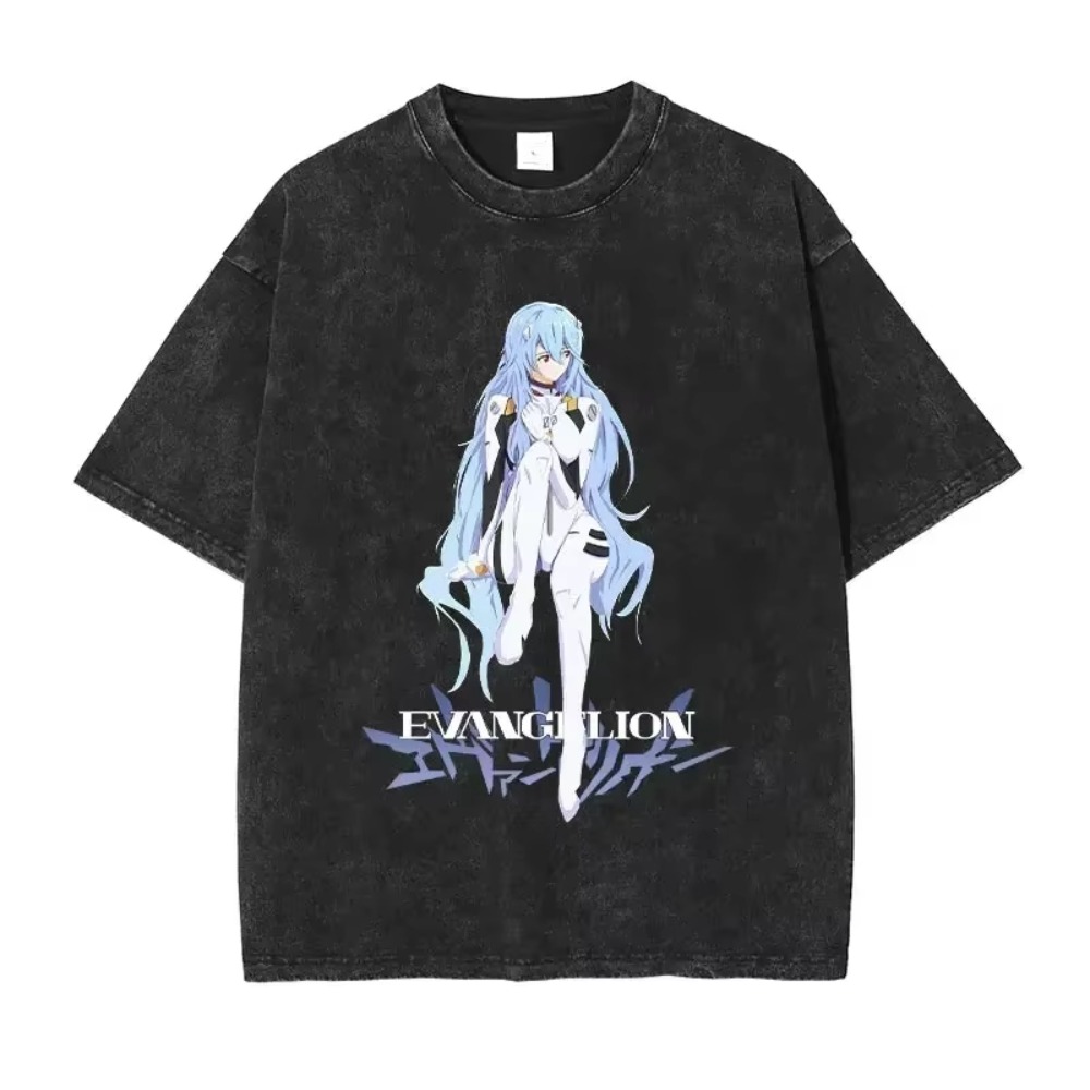 Anime Merchandise Store In Japan - เสื้อยืดโอเวอร์ไซส์ผู้ชาย เสื้อผ้า EVA อนิเมะ สตรีทแวร์ แบรนด์วินเทจ