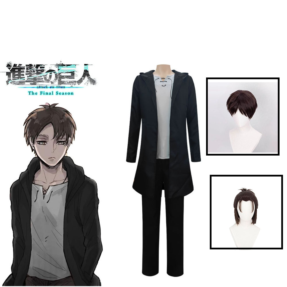 Anime Merchandise Clothes - Eren Jaeger คอสเพลย์อะนิเมะ Titan เครื่องแต่งกายวิกผมคอสเพลย์ Eren