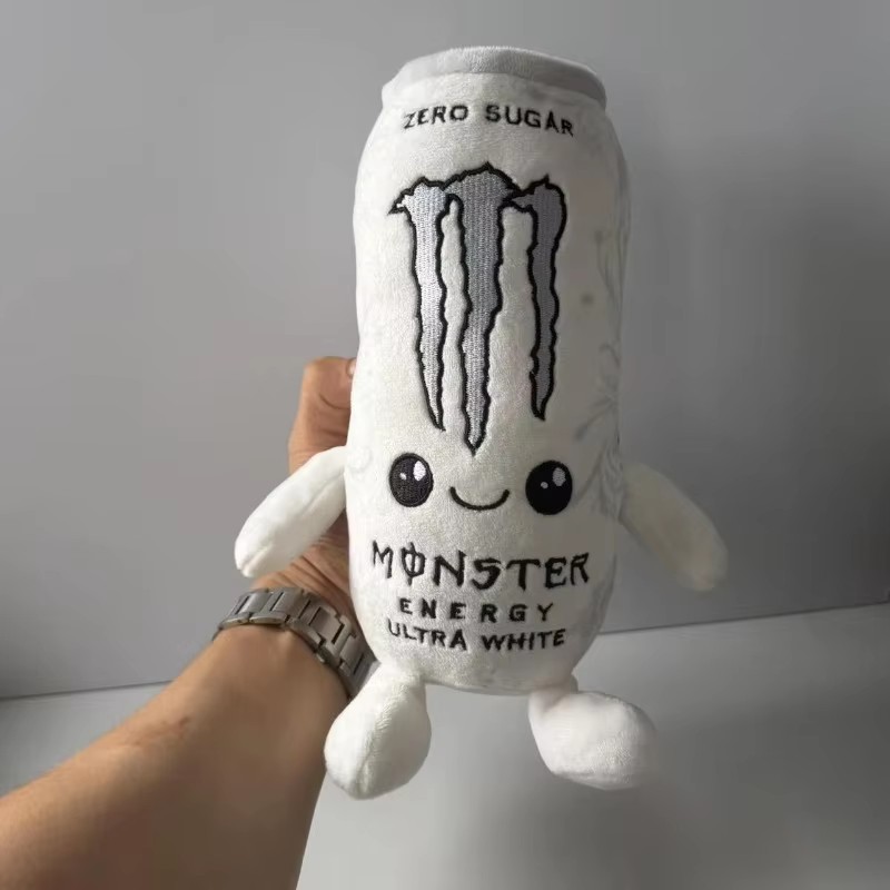 Cute Anime Merchandise - ตุ๊กตาพลัชเครื่องดื่มชูกำลังไวท์มอนสเตอร์ ซีโร่ชูการ์ รูปกระป๋องจำลอง ตุ๊กตาผ้าขนนุ่มน่ารัก ของตกแต่งบ้าน ของขวัญสำหรับเพื่อน