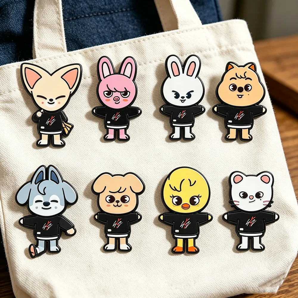Enamel Pin Set - ชุดเข็มกลัดลายการ์ตูน KPOP 8 ชิ้น ลายสัตว์เคลือบอีนาเมล ของสะสม