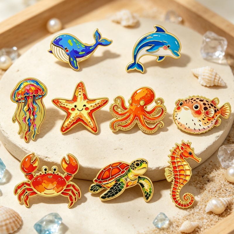 เข็มกลัดเคลือบอีนาเมลรูปสัตว์ท - Enamel Pin Set บทวิจารณ์และราคา