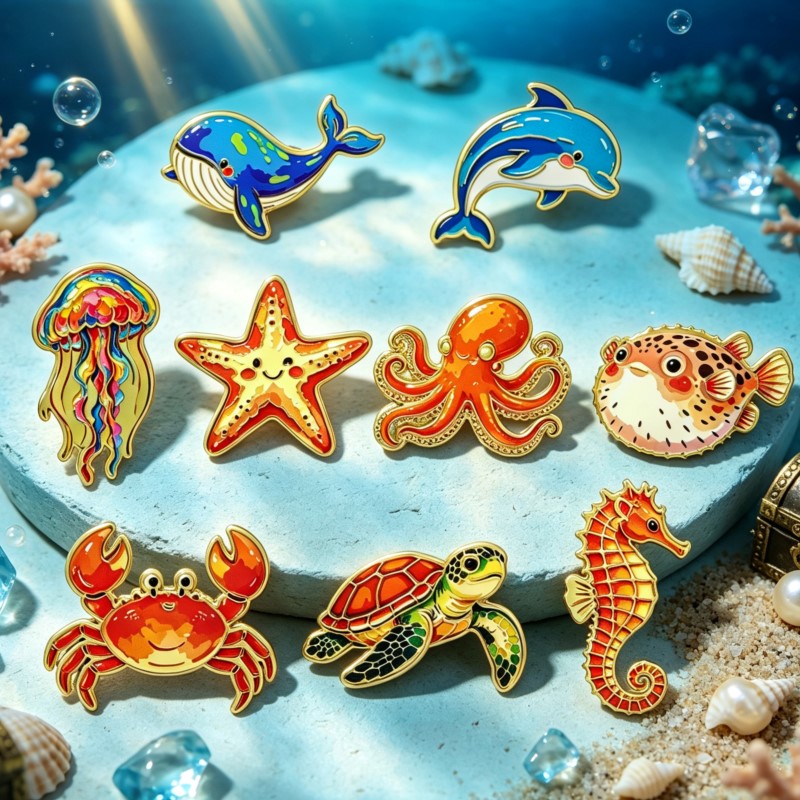 เข็มกลัดเคลือบอีนาเมลรูปสัตว์ท - Enamel Pin Set บทวิจารณ์และราคา